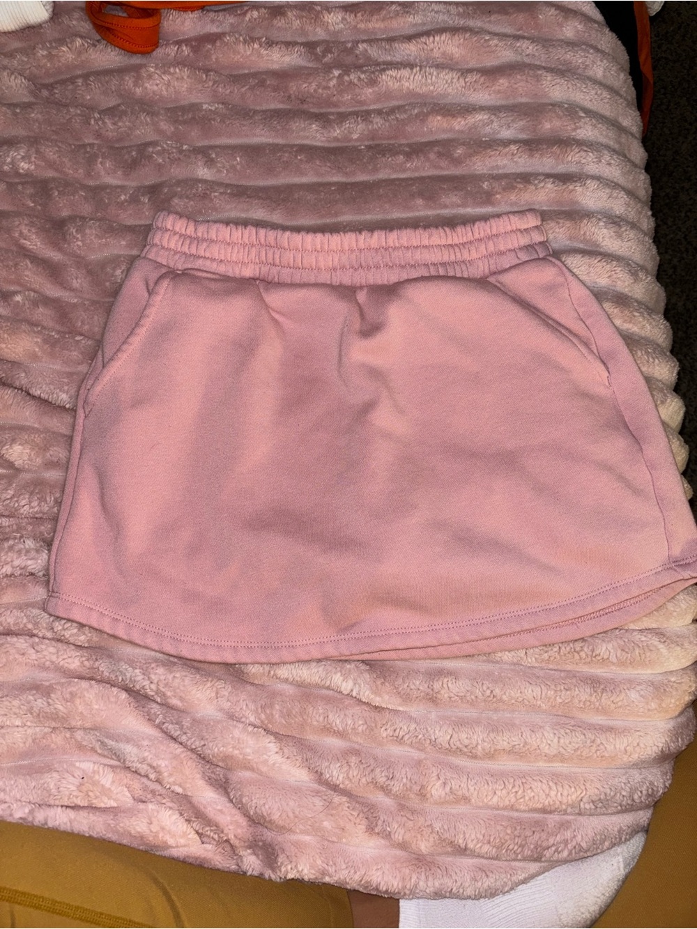 art class Light Pink Elastic-Waist Mini Skirt